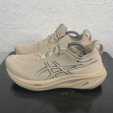 Asics Gel Nimbus 26 Mens Size 10.5 Feather Grey Khaki Brown Running Shoes