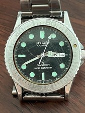Citizen Crystron Diver Watch 150m Black Dial 35mm Used