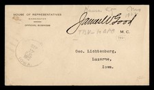 DR WHO 1912 CONGRESS FREE FRANK JAMES W GOOD TO LUZERNE IA m13700
