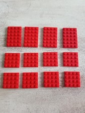 Lot de 12 plaques Lego rouge