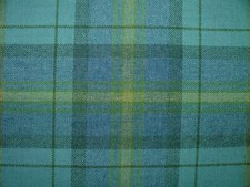 100% Shetland Laine Bleu Azur Tartan Carreaux Tapisserie Rideau Coussin Tissu