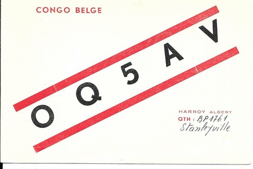 Qsl 1958 oq5av belge congo - 1958,