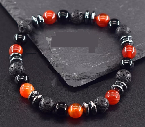 Bracelet perles cornaline - bracelet,