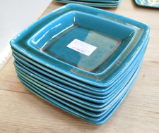 PROCERAM Lot 10 ASSIETTES CREUSES Carre Vertes Ceramique 5MAG 06/06