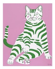 Chat coloré art mural