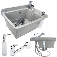 Évier De Cuisine Évier Avec Robinet Distributeur De Savon Bac À Laver Extérieur