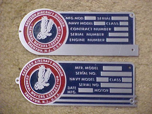 Plaque données avion - plaque, d'avion
