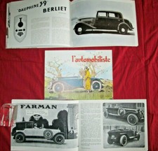 L'automobiliste N°19 : moto René Gillet  Farman   Fiat 804 de course    Berliet