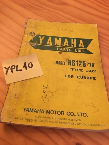 Yamaha parts list rs125 - rs125, type