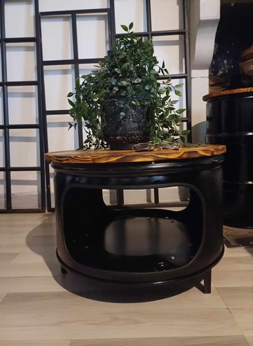 Table basse ronde industriel - basse,