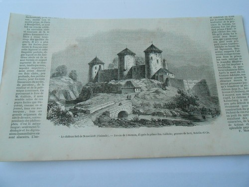 Gravure 1852 chateau fort - le,