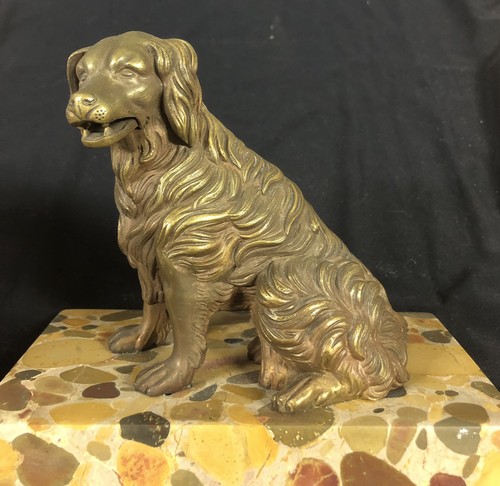 Ancien bronze 19è chien - bronze,