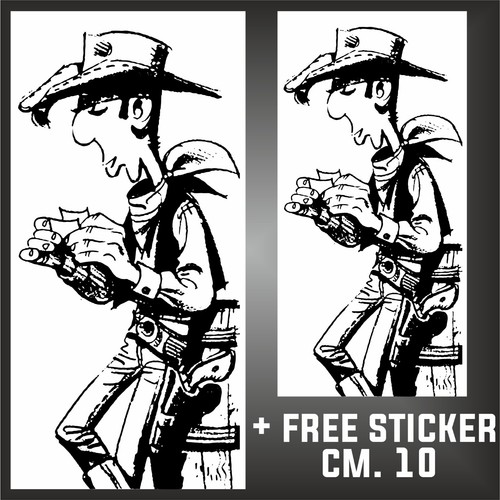 Autocollant lucky luke decal - autocollant,