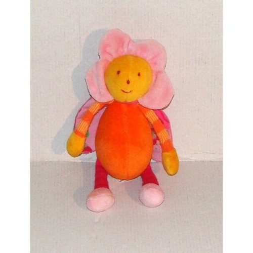 Doudou abeille fleurs orange - doudou,