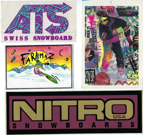 Lot stickers vintage snowboard - vintage,