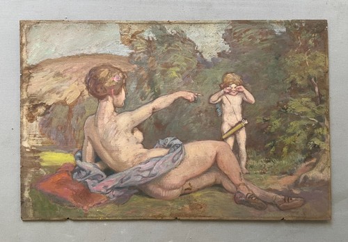 Nymphe putto école - nymphe, putto,