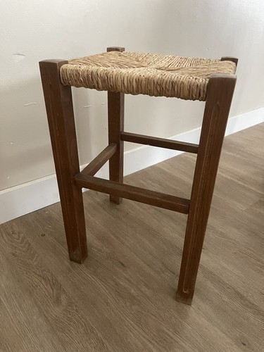 Tabouret bois paillé - en, et