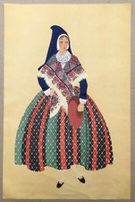 Phototypie Pochoir Femme