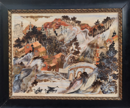 Grande belle aquarelle - &,