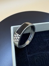 Chevalière / Bague Pierre Noire Adaptable en argent