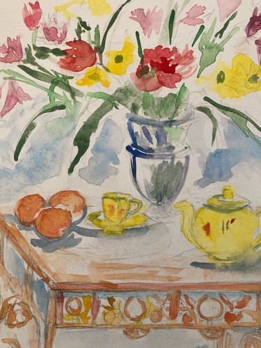 Dessin aquarelle papier - papier, fleurs