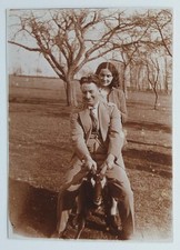 Couple Cheats Goat Ram, Funny, Le Mayet, 1931 - Old Photo Snapshot