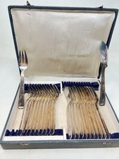 Household Goldsmith Fish & Oyster Silver Metal Art Deco Cutlery Silverware
