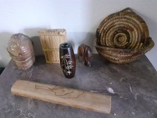 LOT OBJETS ART AFRICAIN BOIS