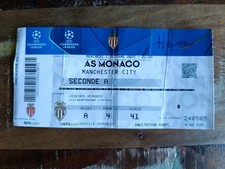  Ticket AS MONACO VS MANCHESTER CITY  2025 2026 CHAMPIONS LEAGUE HAALAND ENGLAND