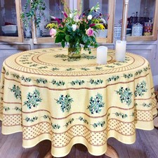 Nappe ronde olivou Jaune 1m 80