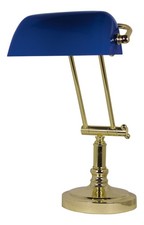 Lampe de banquier Lampe de banquier en laiton/verre 23 x 43 cm BLEU Sea-Club