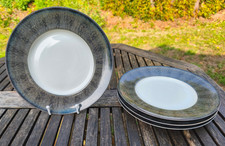 4 Limoges porcelain plates Coquet "Chrome Yellow" 26.5 cm