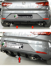 SOUS PARE-CHOCS ARRIÈRE SEAT LEON 5F 2012-2016 DIFFUSEUR TUNING ABS NOIR