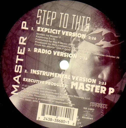 Master vinyl single ep - 12'',