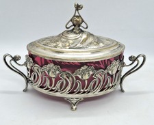 Vintage Art Nouveau WMF Silverplated Sugar Box Butter Dish