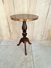 Mahogany wooden wine table pedestal tripod table end of sofa