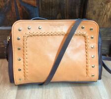 TIGNANELLO Mojave Leather Crossbody Handbag Two Toned Brown Studded *READ*