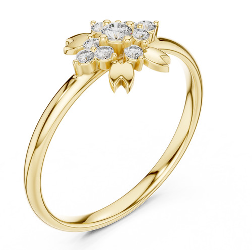 Bague ronde certifiée - , diamant
