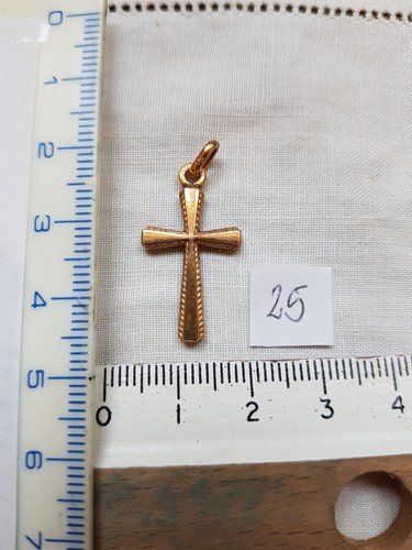 Croix pendentif plaqué or - pendentif, en