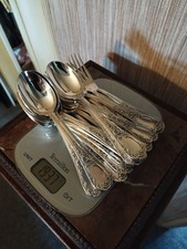 Household 24 pieces table cutlery decor foliage F. Frionnet silver metal