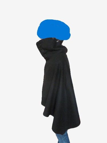 Cape noire chaude femme taille - cape,