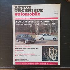 Revue Technique Ford Escort 1.4 1.6 1.8 xr3 i clx GhIA gl s ORION RTA