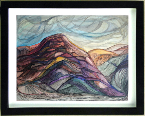 Encre aquarelle paysage - encre, et