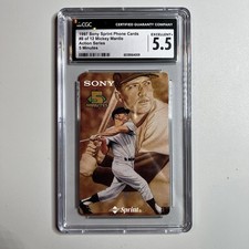 1997 Sony Mickey Mantle Sprint Phone Card. #8 Of 12 CGC 5.5