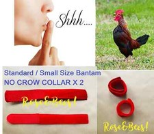 2 X  Bantam Cockerel Rooster Quiet No Crow Collar Neck Band Anti Noise Reduction