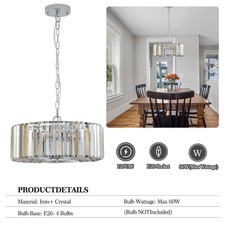 Round K9 Crystal Chandelier