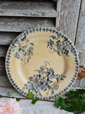 ANCIENNE ASSIETTE PLATE TERRE DE FER VIEUX BORDEAUX