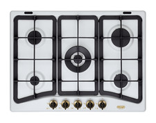 DE LONGHI BF57PRO Plaque De Cuisson Émaillée Blanche 5 Brûleurs 70 Cm - Country