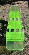 Jelly Vinyl Tube Folding Chaise Lounge Lawn Beach Chair Green Vintage Retro