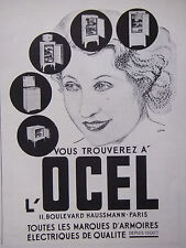 1935 OCEL PRESS ADVERTISEMENT QUALITY ELECTRIC CABINETS - ADVERTISING